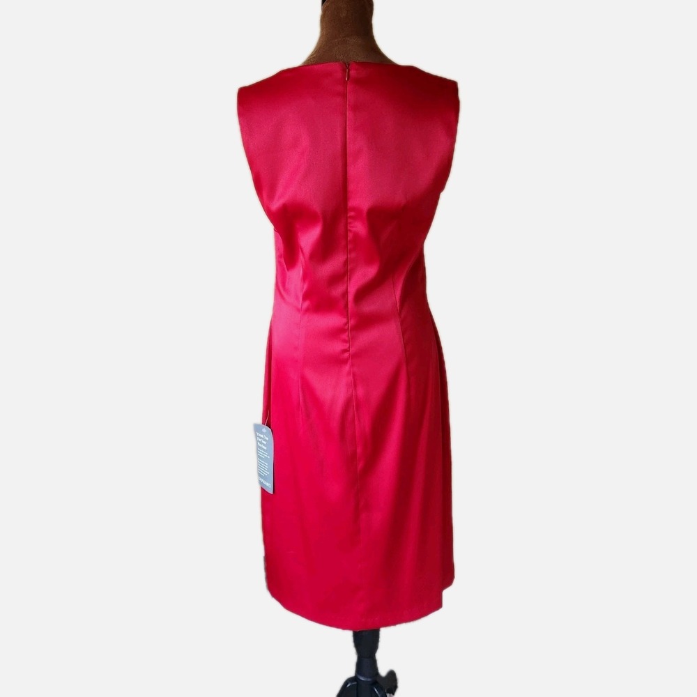VTG CDC 90's Dress NWT Red Sheath Formal Cocktail Beaded Front Size 8‎ USA - Picture 4 of 10